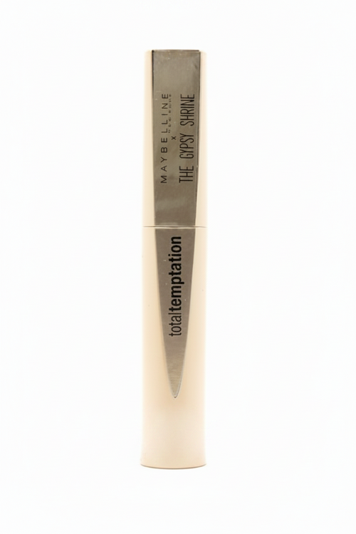 Maybelline Total Temptation x The Gypsy Shrine Mascara in Black featuring a buildable volumizing mascara with a soft-bristle brush for fuller-looking, defined lashes.
