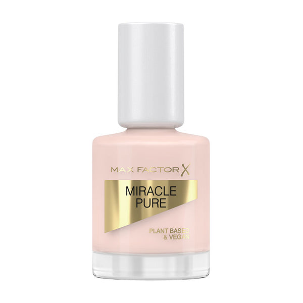 Max Factor Miracle Pure Nail Polish Nude Rose 205 bottle with a high-shine vegan nail colour formula.