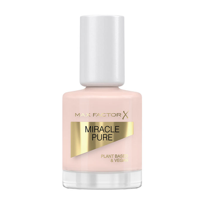 Max Factor Miracle Pure Nail Polish Nude Rose 205 bottle with a high-shine vegan nail colour formula.
