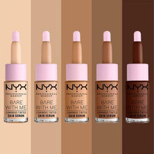 NYX Bare With Me Luminous Tinted Skin Serum in 03 Universal Medium providing sheer, buildable coverage with a luminous finish.