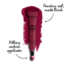 NYX Professional Makeup Powder Puff Lip Cream in 12 Prank Call delivering lightweight color with a blurred matte finish.