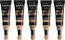NYX Professional Makeup Born To Glow Concealer in 15 Caramel helping conceal dark circles and imperfections with a radiant finish.