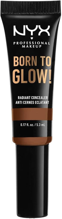 NYX Professional Makeup Born To Glow Concealer 17 Cappuccino featuring a creamy, hydrating formula to conceal dark circles and blemishes.