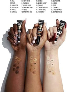 NYX Professional Makeup Born To Glow Concealer 24 Deep Espresso featuring a creamy, hydrating formula to conceal dark circles and blemishes.