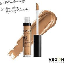 Swatch of NYX HD Studio Photogenic Concealer in shade 6.5 Golden showcasing its warm golden tone, creamy texture, and buildable coverage.