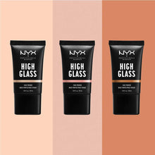NYX Professional Makeup High Glass Face Primer 03 Sandy Glow featuring a lightweight formula that creates a luminous makeup base.