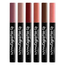 Swatch of NYX Lingerie Push Up Long Lasting Lipstick in shade 02 Embellishment showcasing its soft mauve nude color, creamy texture, and rich pigmentation.