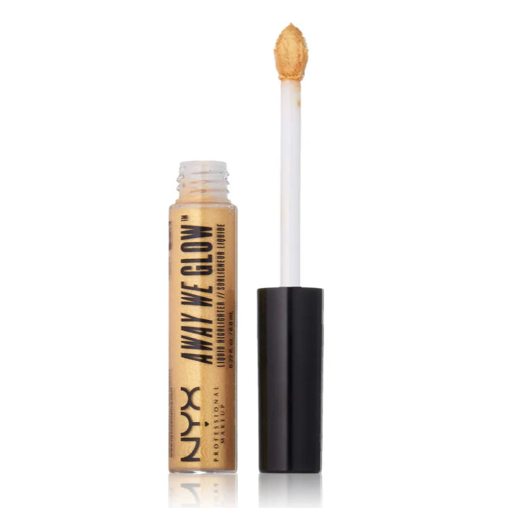 NYX Professional Makeup Away We Glow Liquid Highlighter in shade 03 Golden Hour with a lightweight formula and radiant golden finish.