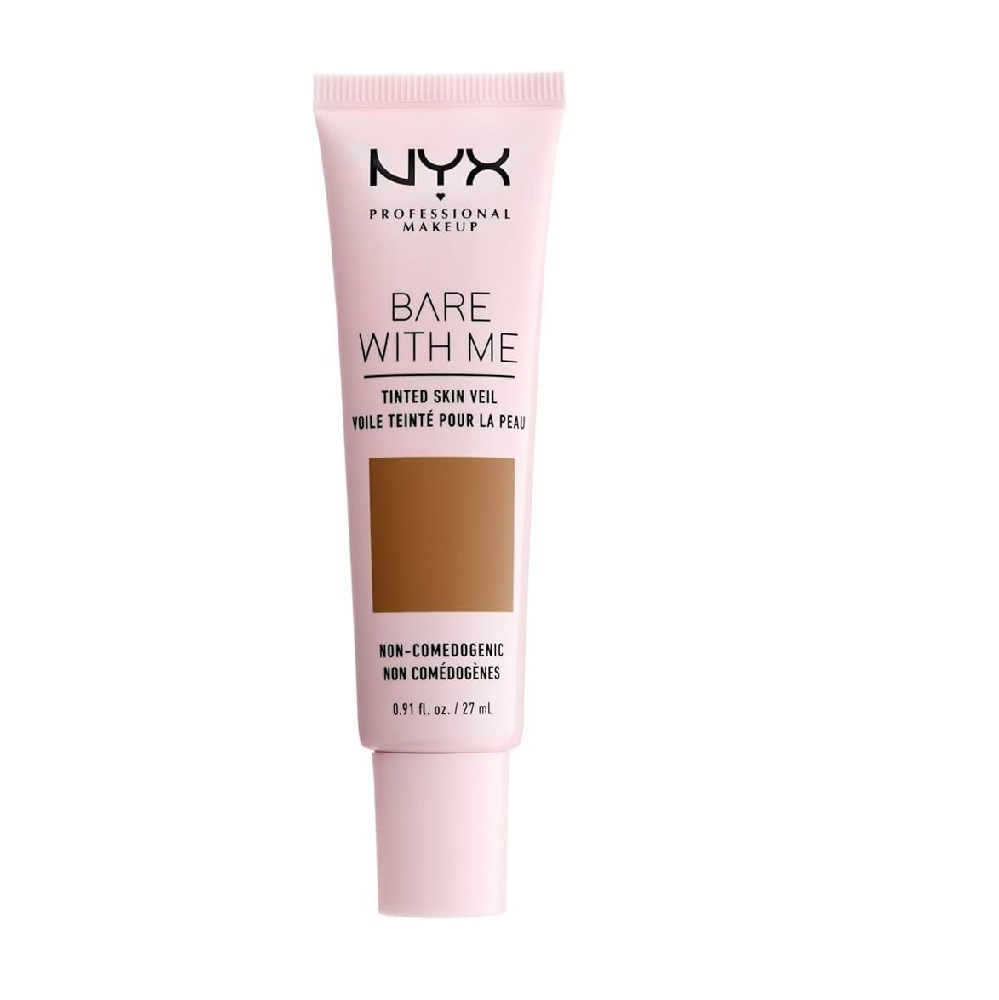 NYX Professional Makeup Bare With Me Tinted Skin Veil in 07 Cinnamon Mahogany featuring a lightweight tinted formula in a squeeze tube for a natural-looking finish.