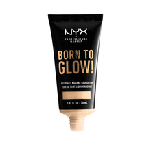 NYX Professional Makeup Born To Glow Naturally Radiant Foundation in shade 01 Pale displayed in its signature packaging with a smooth, blendable liquid formula.