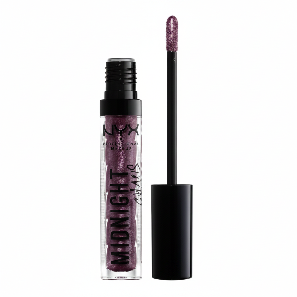 NYX Professional Makeup Chromatic Lip Gloss in shade 05 Interstellar Gleam displayed in its tube, featuring a shimmering lip gloss with a smooth, non-sticky formula.
