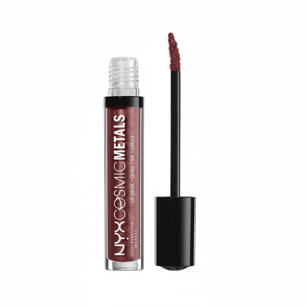 NYX Professional Makeup Cosmic Metals Lip Cream in shade 18 Elite displayed in its tube, featuring a metallic liquid lip color with a smooth, high-shine finish.
