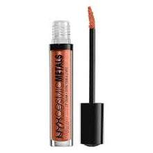 NYX Professional Makeup Cosmic Metals Lip Cream shade 08 Speed Of Light delivering bold metallic color with a smooth, comfortable cream formula.