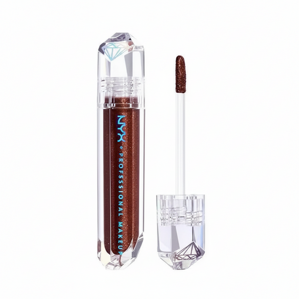 NYX Professional Makeup Diamond & Ice Lip Topper in shade 03 Left On Read with a sparkling formula and a high-shine shimmering finish.