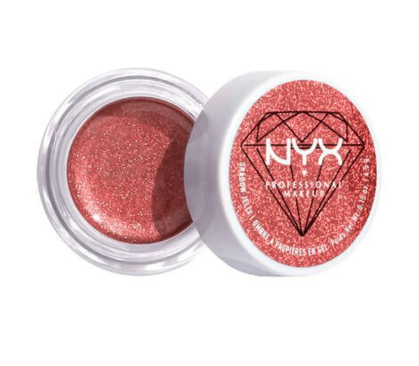 NYX Professional Makeup Diamonds & Ice Shadow Jelly in 02 Strike A Rose featuring a jelly eyeshadow with a smooth, bouncy texture and shimmering finish.