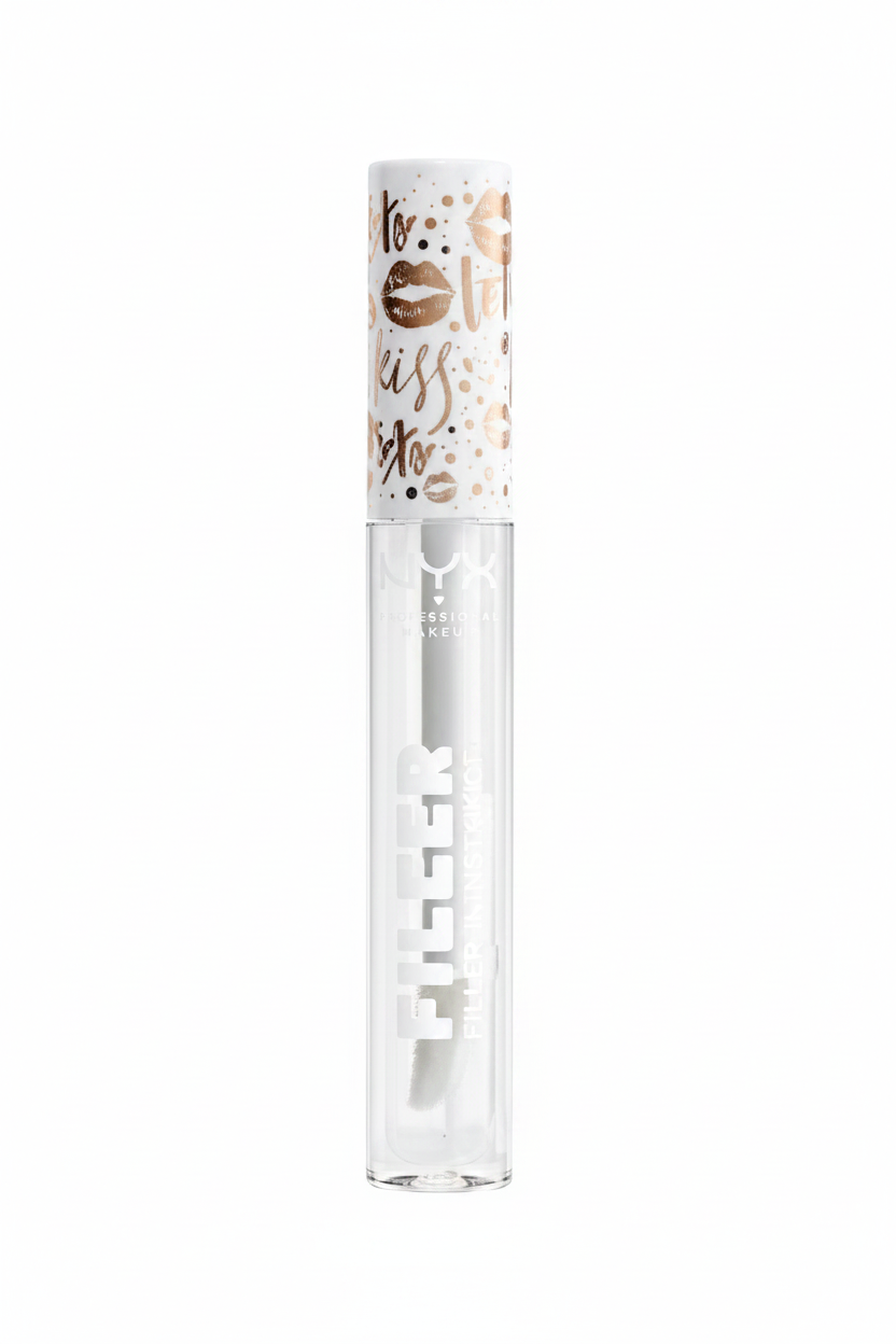 NYX Professional Makeup Filler Instinct Plumping Lip Polish in shade 01 Let's Glaze with a plumping formula and a high-shine glossy finish.