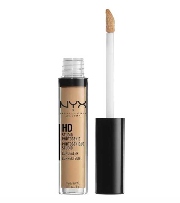NYX Professional Makeup HD Studio Photogenic Concealer in shade 6.5 Golden displayed in its tube, featuring a lightweight liquid concealer with smooth, buildable coverage.