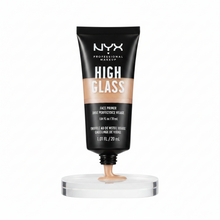 NYX Professional Makeup High Glass Face Primer in shade 03 Sandy Glow with a radiant finish for smooth, glowing skin.
