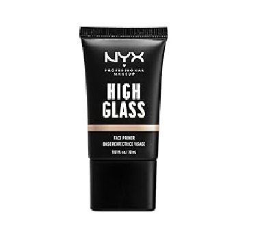 NYX Professional Makeup High Glass Face Primer in shade 03 Sandy Glow with a radiant finish for smooth, glowing skin.