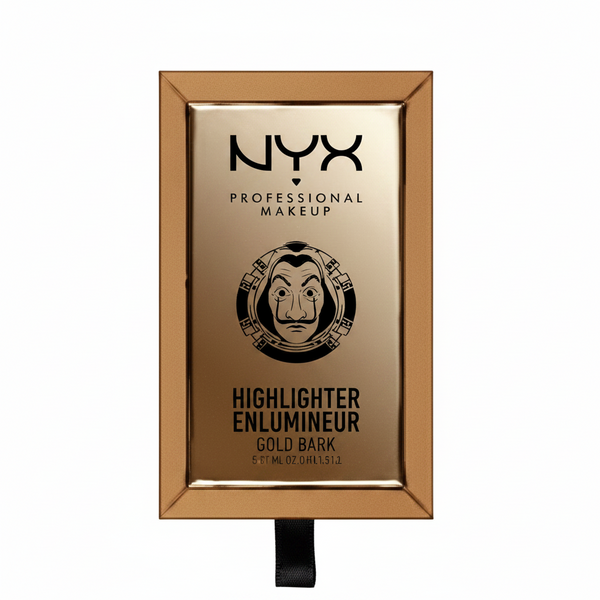 NYX Professional Makeup La Casa De Papel Highlighter in shade 01 Gold Brick with a silky formula and radiant golden glow.