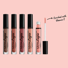 Swatches of NYX Professional Makeup Lingerie Liquid Lipstick in 04 Ruffle Trim showcasing the nude shade, smooth texture, and comfortable matte finish.