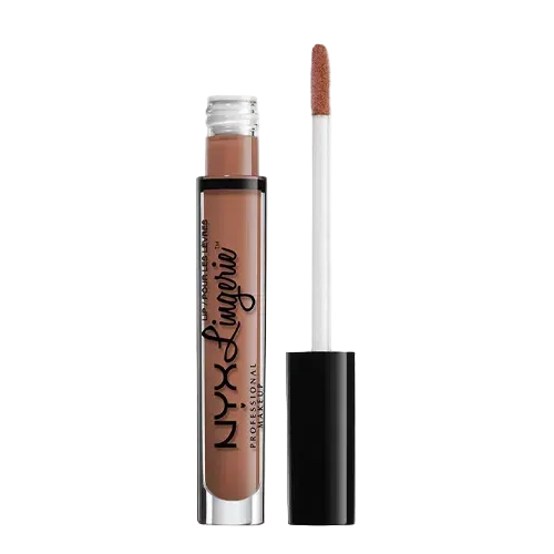 Close-up of the NYX Professional Makeup Lingerie Liquid Lipstick 06 Push Up applicator, designed for precise application and even coverage with the creamy formula.