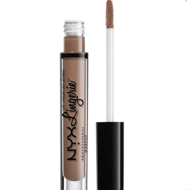 NYX Professional Makeup Lingerie Liquid Lipstick in shade 21 Delicate Lust with a lightweight formula and soft matte finish.