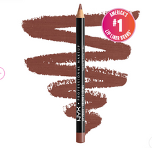 Swatch of NYX Professional Makeup Lip Pencil in shade 809 Mahogany showcasing its rich mahogany brown color, smooth texture, and intense pigmentation.