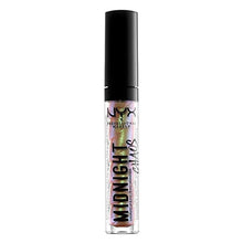 NYX Professional Makeup Midnight Chaos Chromatic Lip Gloss in shade 01 Moonbeam displayed in its tube, featuring a shimmering chromatic lip gloss with a smooth, non-sticky formula.