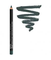 NYX Professional Makeup Suede Matte Lip Liner in shade 72 Shake That Money applied to the lips, highlighting its warm terracotta brown color, precise definition, and smooth matte finish.