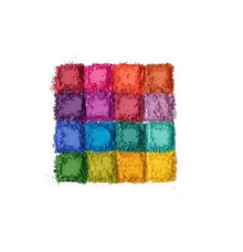 Open NYX Professional Makeup Ultimate Shadow Palette in shade 04 Brights showcasing an assortment of bold eyeshadow colors with matte and shimmer finishes.
