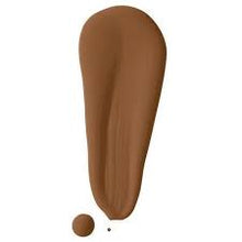 Swatches of NYX Professional Makeup Total Control Drop Foundation in shade 21 Cocoa showing a smooth blendable liquid texture and natural matte finish.