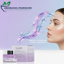 Telofill Facial Moisturizing Gel Cream 50g shown clearly, highlighting its formula with ceramides, retinoid, and niacinamide.